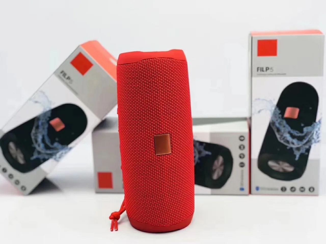JBL Charge Black Red Cylindrical Fabric-Grille Portable Speaker 11