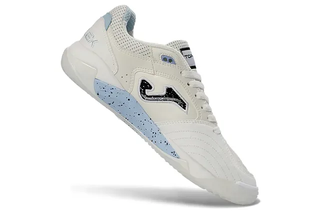 Joma Flex Beige Blue Perforated Leather Upper Speckled Light Midsole Lifestyle Sneakers 2
