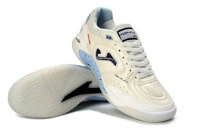 Joma Flex Beige Blue Perforated Leather Upper Speckled Light Midsole Lifestyle Sneakers 4