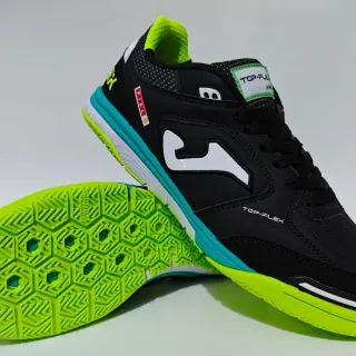 Joma Top-Flex Black Neon Green Indoor Soccer Shoes