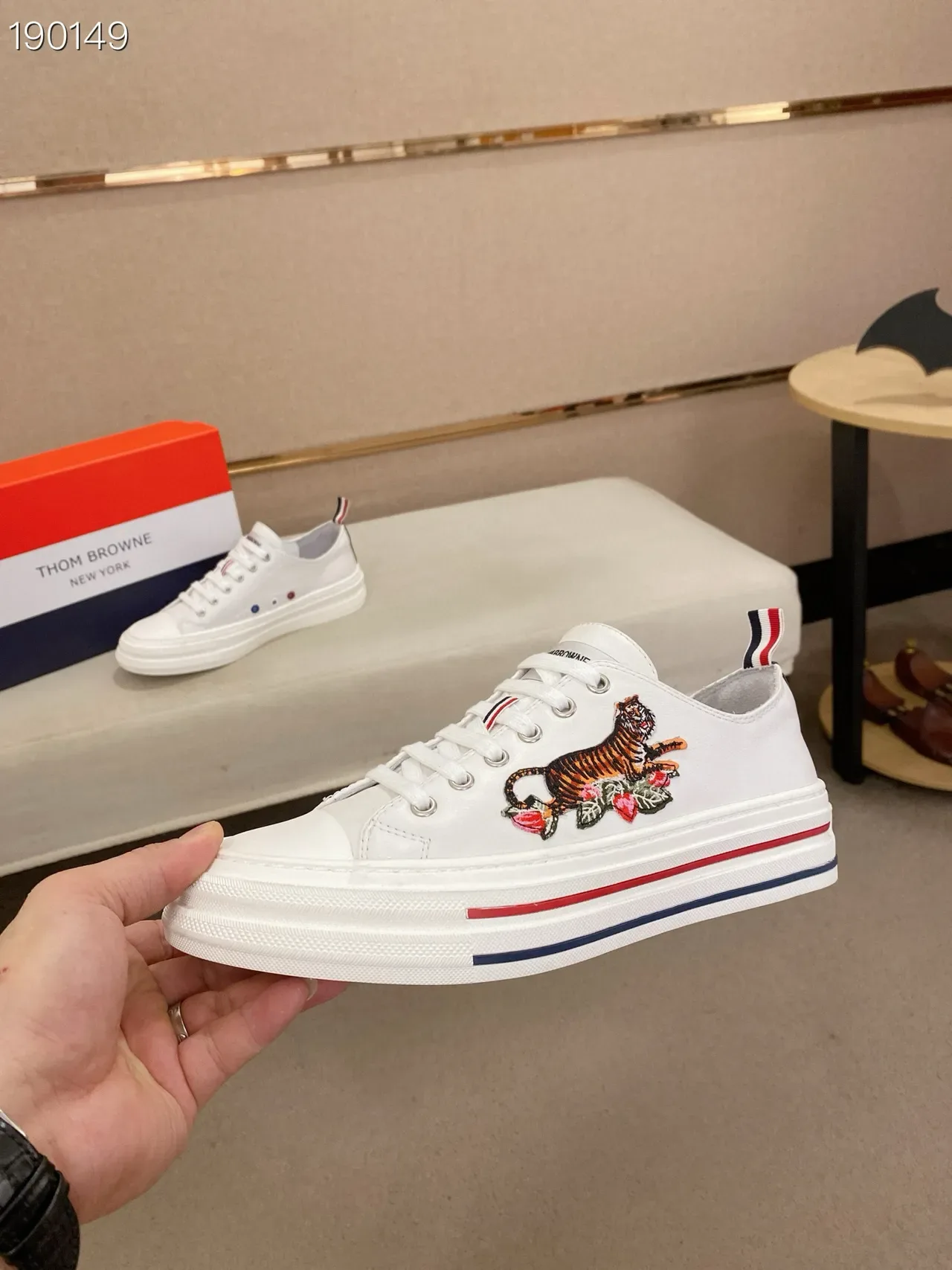 Kenzo Tiger Embroidered White Lifestyle Sneakers 3