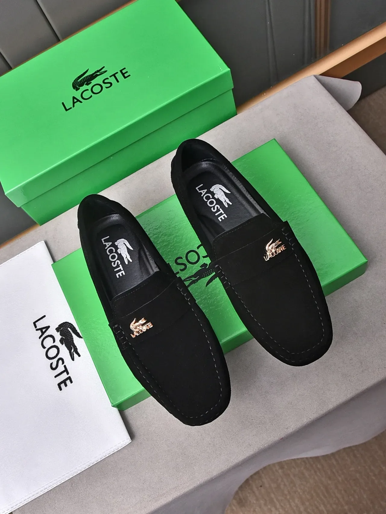 Lacoste Loafer Black Gold Suede Upper Penny Strap Loafer 3