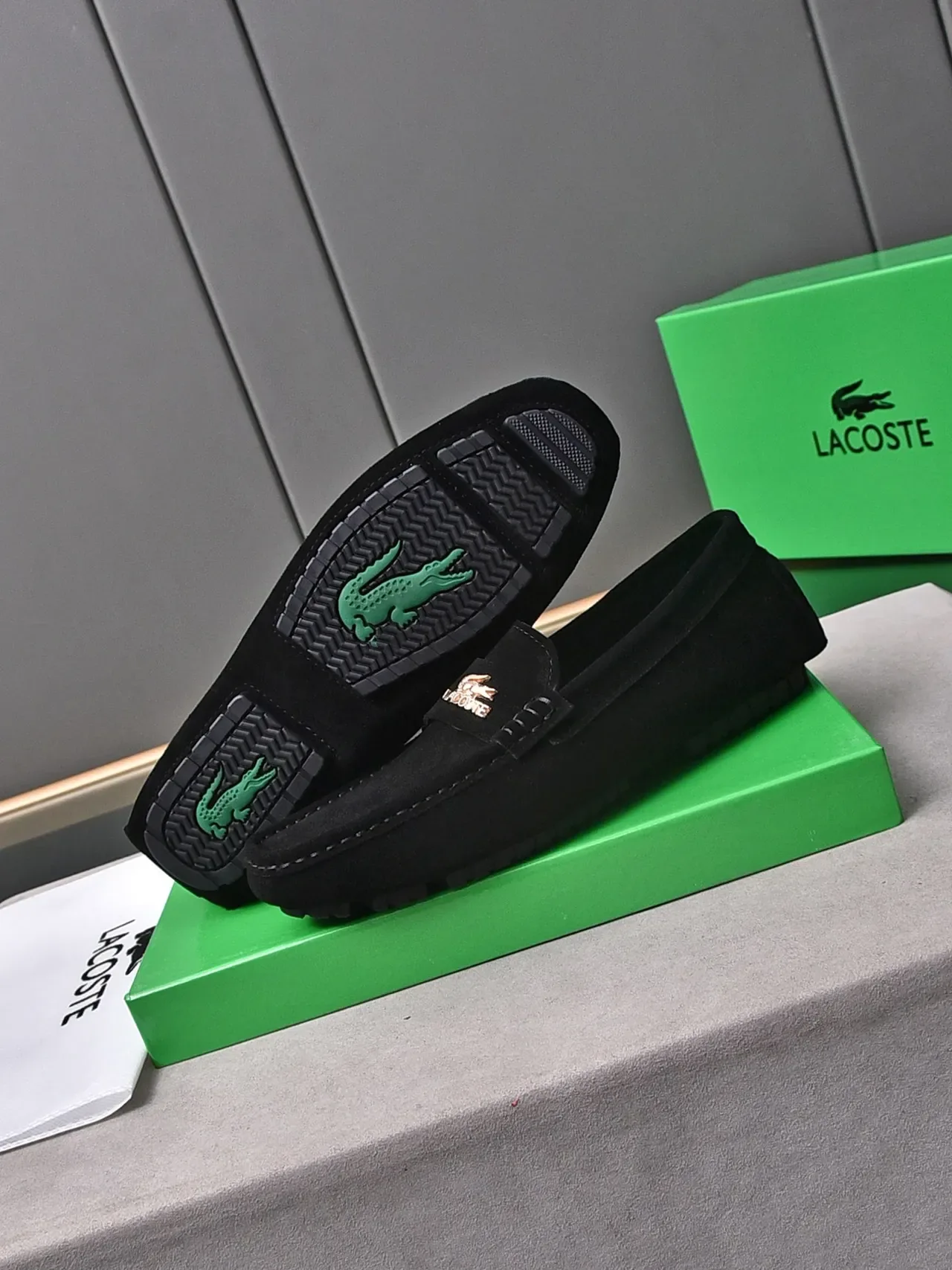 Lacoste Loafer Black Gold Suede Upper Penny Strap Loafer 4