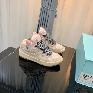 Lanvin Pink and Chevron Strap Lifestyle Sneakers