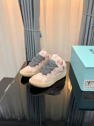 Lanvin Pink and Chevron Strap Lifestyle Sneakers 2