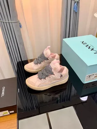 Lanvin Pink and Chevron Strap Lifestyle Sneakers 3