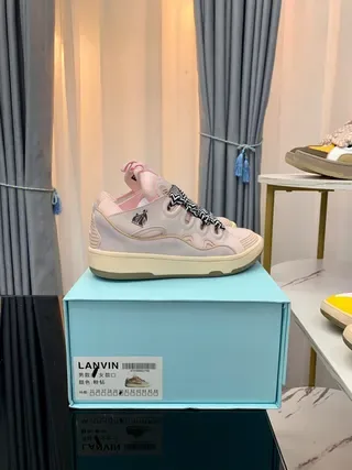 Lanvin Pink and Chevron Strap Lifestyle Sneakers 4