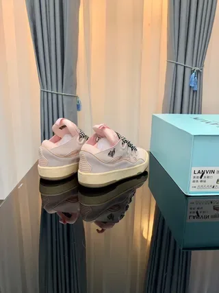 Lanvin Pink and Chevron Strap Lifestyle Sneakers 5