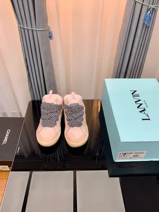 Lanvin Pink and Chevron Strap Lifestyle Sneakers 6