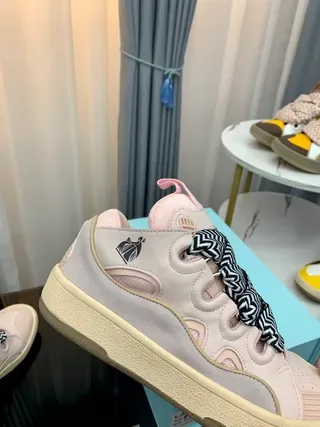 Lanvin Pink and Chevron Strap Lifestyle Sneakers 7