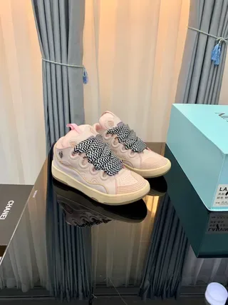 Lanvin Pink and Chevron Strap Lifestyle Sneakers 8