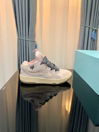Lanvin Pink and Chevron Strap Lifestyle Sneakers 9