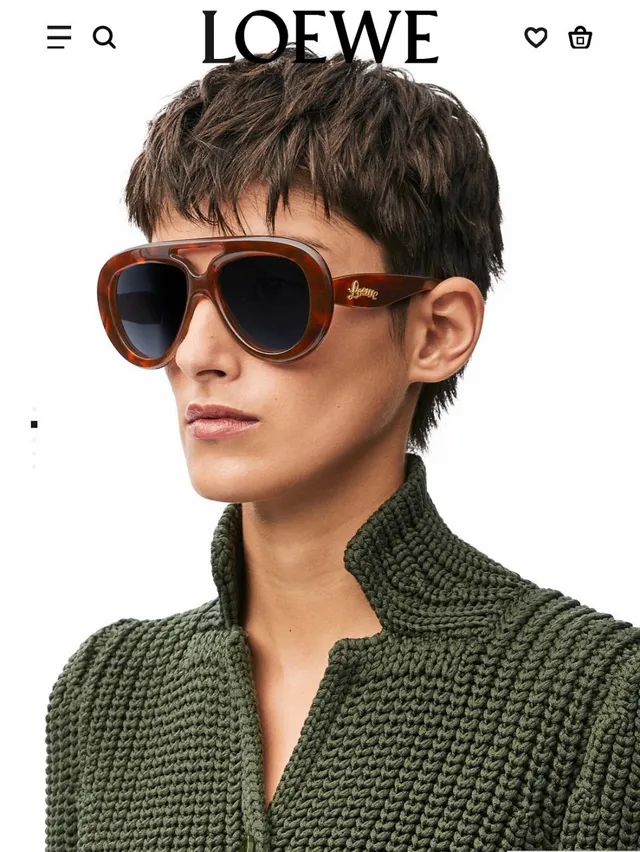 Loewe Anagram Aviator Oversized Acetate Sunglasses 6