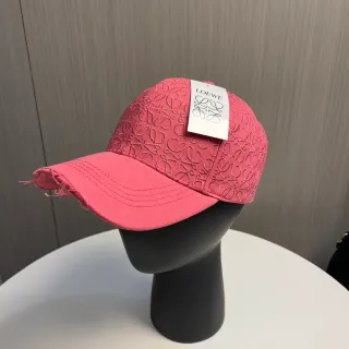 Loewe Anagram Embroidered Pink Baseball Cap