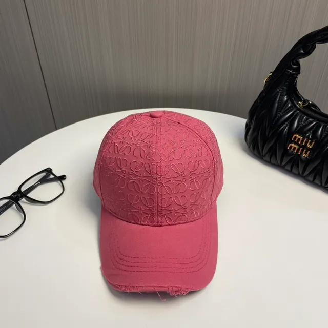 Loewe Anagram Embroidered Pink Baseball Cap 2