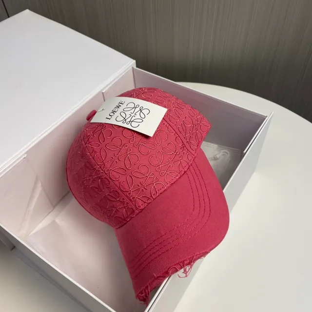 Loewe Anagram Embroidered Pink Baseball Cap 3