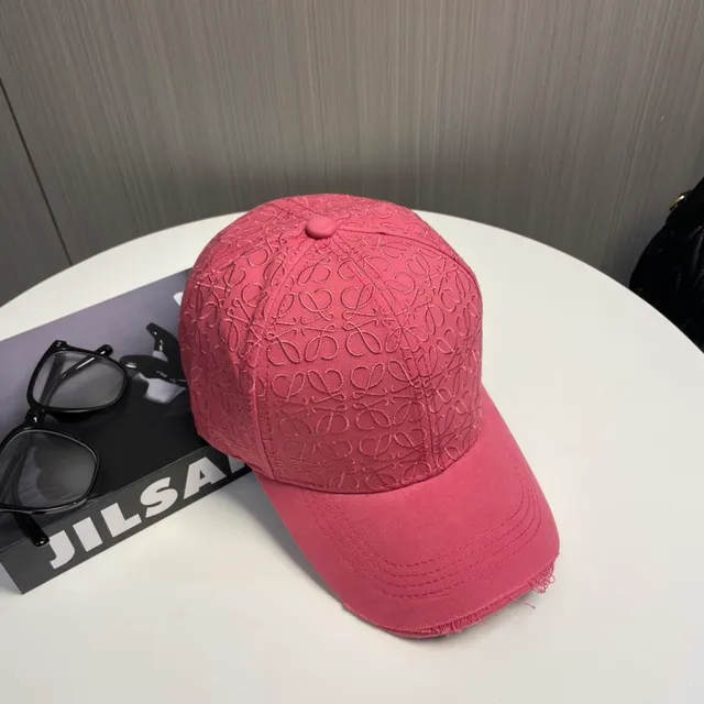 Loewe Anagram Embroidered Pink Baseball Cap 4