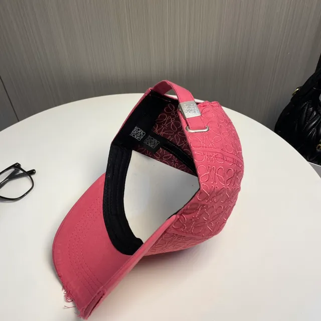 Loewe Anagram Embroidered Pink Baseball Cap 7