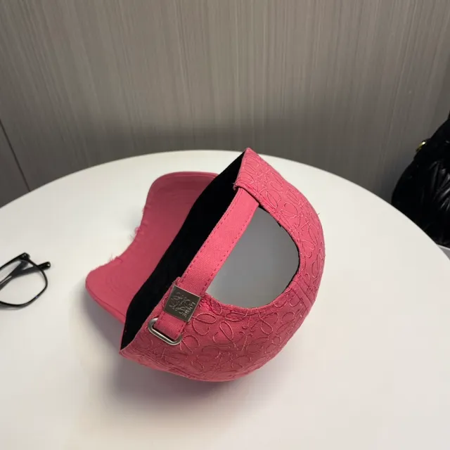 Loewe Anagram Embroidered Pink Baseball Cap 8