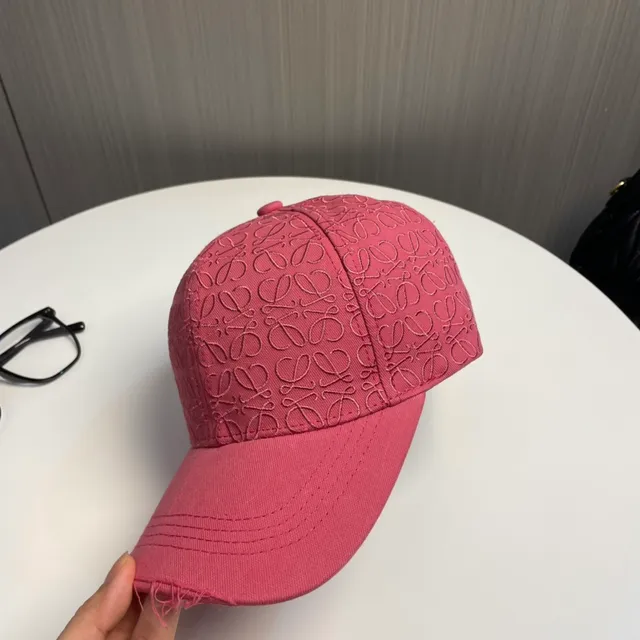 Loewe Anagram Embroidered Pink Baseball Cap 9