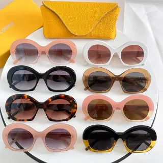 Loewe Puzzle Pink Black Oversized Oval Frames Pinched Temple Junction Sunglasses