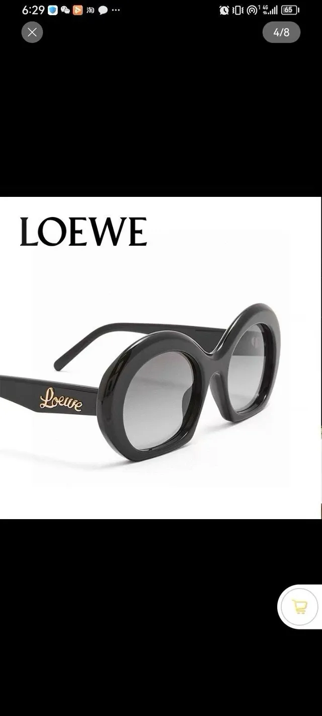 Loewe Puzzle Pink Black Oversized Oval Frames Pinched Temple Junction Sunglasses 3