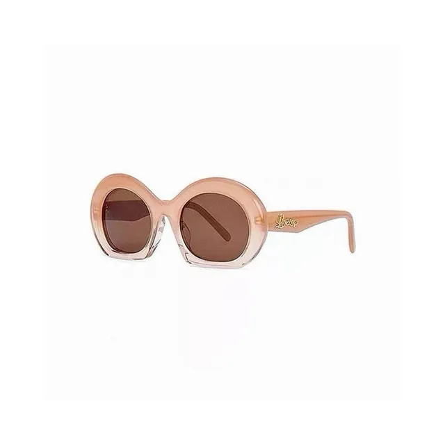 Loewe Puzzle Pink Black Oversized Oval Frames Pinched Temple Junction Sunglasses 5