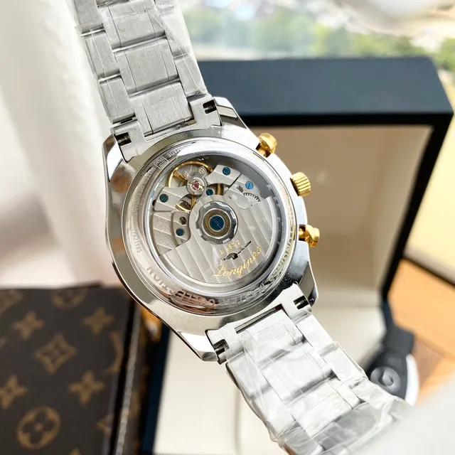 Longines Master Collection Cronógrafo Aço Inoxidável Prateado Mecânico 3