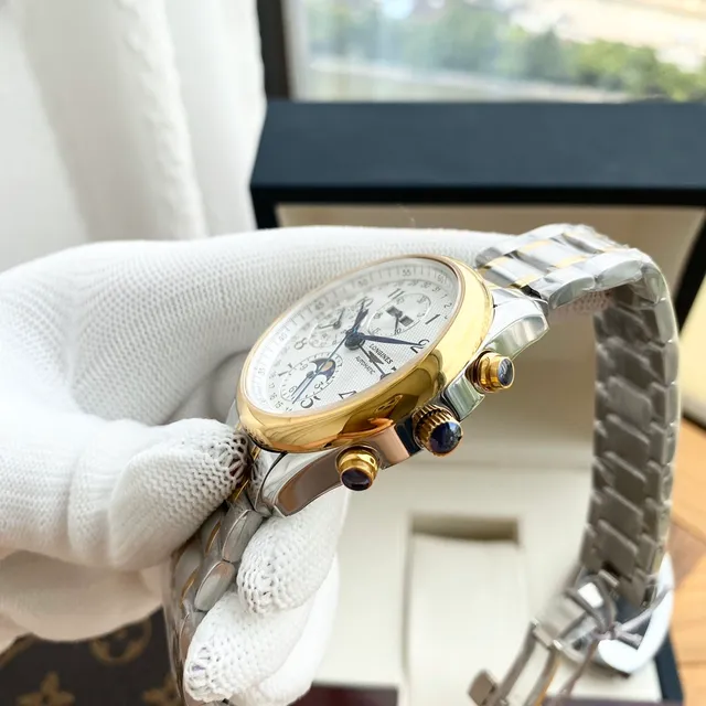Longines Master Collection Cronógrafo Aço Inoxidável Prateado Mecânico 4