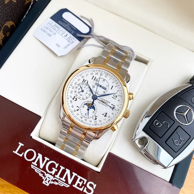 Longines Master Collection Cronógrafo Aço Inoxidável Prateado Mecânico 5