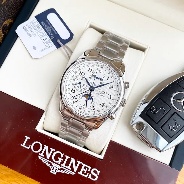 Longines Master Collection Cronógrafo Aço Inoxidável Prateado Mecânico 7