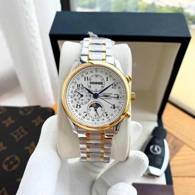 Longines Master Collection Cronógrafo Aço Inoxidável Prateado Mecânico 8