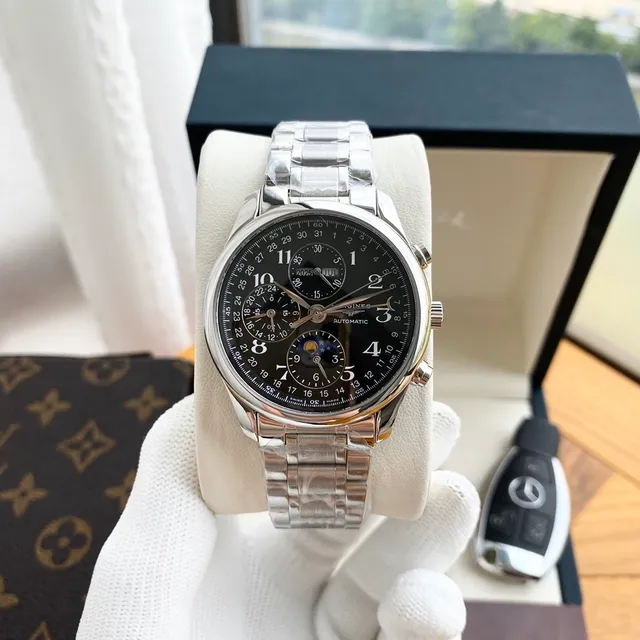 Longines Master Collection Cronógrafo Aço Inoxidável Prateado Mecânico 9