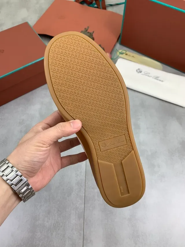 Loro Piana Beige Brown Canvas And Leather Panel Construction Contrast Stitching Lifestyle Sneakers 2