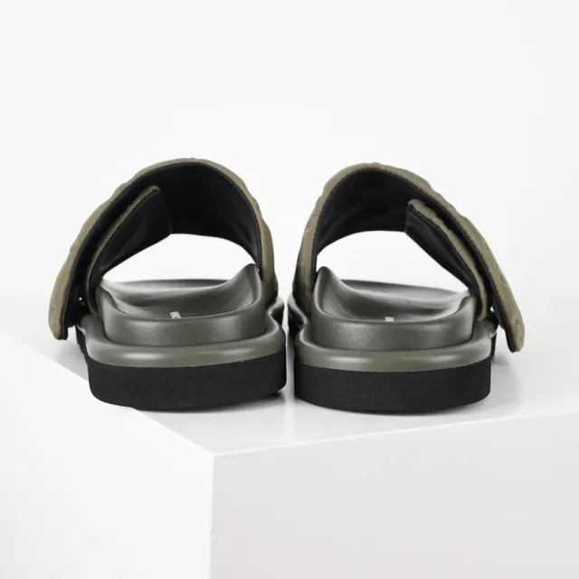 Louis Vuitton Army Green Black Monogrammed Quilted Strap Layered Rubber Sole Slippers 8