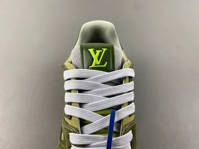 Louis Vuitton Army Green Chunky Sculpted Sole Layered Textile-Suede Upper Lifestyle Sneakers 6
