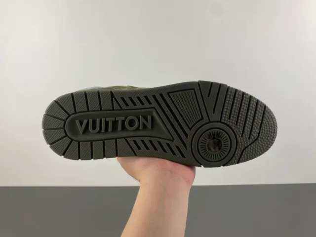 Louis Vuitton Army Green Chunky Sculpted Sole Layered Textile-Suede Upper Lifestyle Sneakers 9
