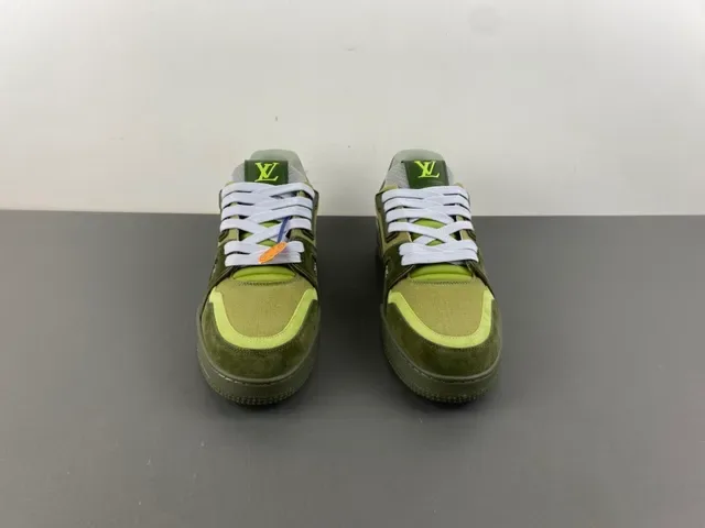 Louis Vuitton Army Green Chunky Sculpted Sole Layered Textile-Suede Upper Lifestyle Sneakers 11