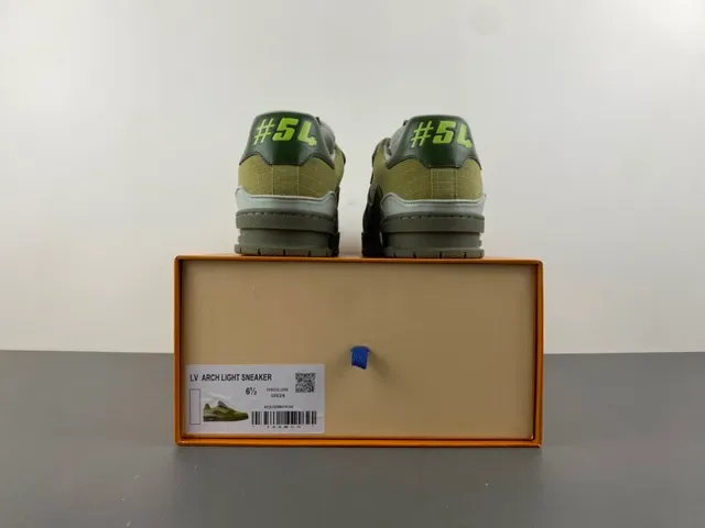 Louis Vuitton Army Green Chunky Sculpted Sole Layered Textile-Suede Upper Lifestyle Sneakers 17