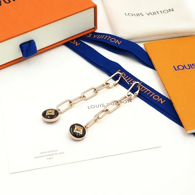 Louis Vuitton B Blossom 18K Gold Diamond Drop Earrings 3