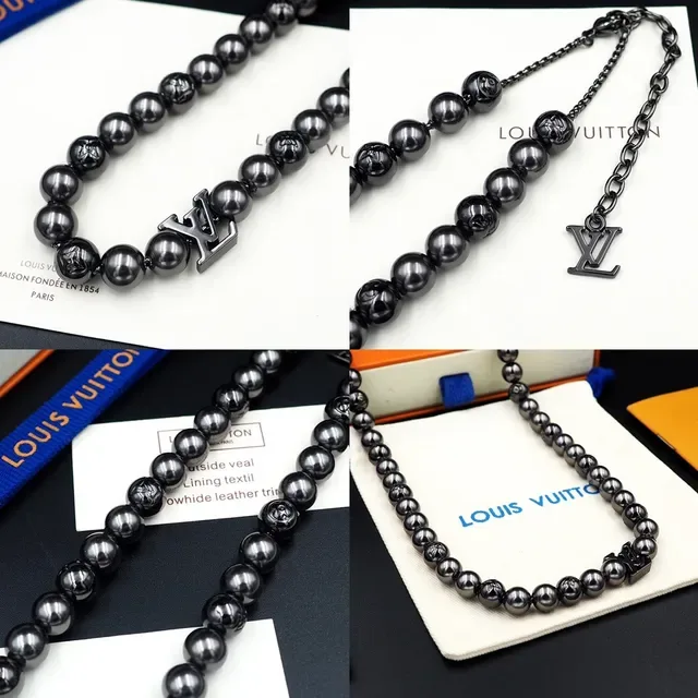 Louis Vuitton Beaded Monogram Pendant Necklace 2