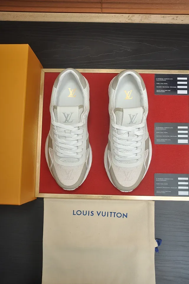 Louis Vuitton Sneakers Lifestyle Beige et Blanc Low-Top Matière Mixte 5