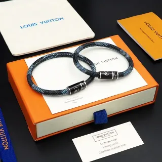 Louis Vuitton سوار أسود أزرق حبل مربوط متعدد الألوان