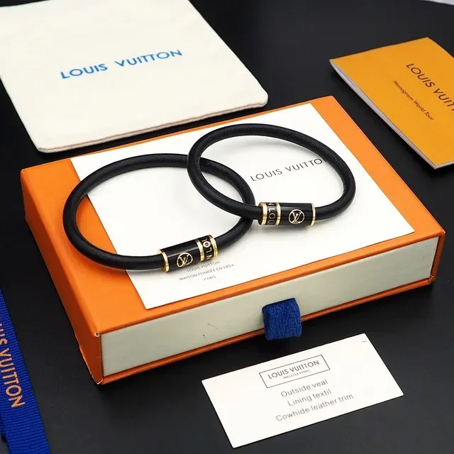 Louis Vuitton Black Blue Braided Textile Cord Multi-Tone Bracelet 3