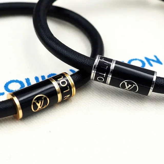 Louis Vuitton Black Blue Braided Textile Cord Multi-Tone Bracelet 5