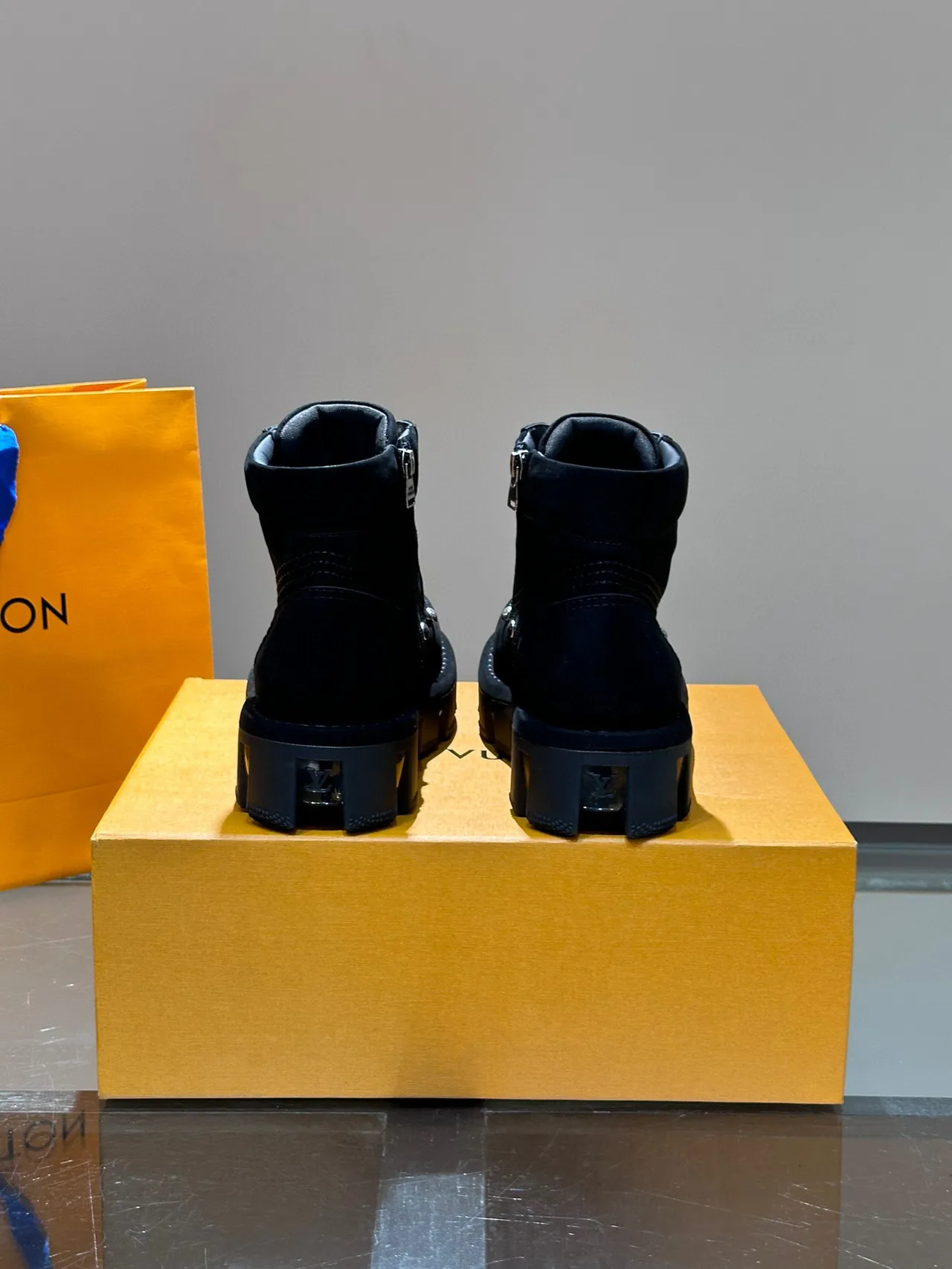 Louis Vuitton Black Chunky Lug Sole Ankle Boots 3