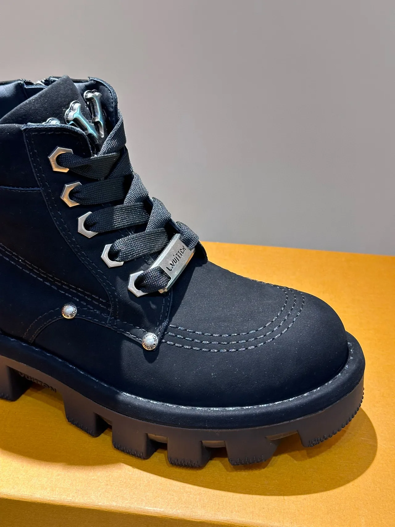 Louis Vuitton Black Chunky Lug Sole Ankle Boots 5