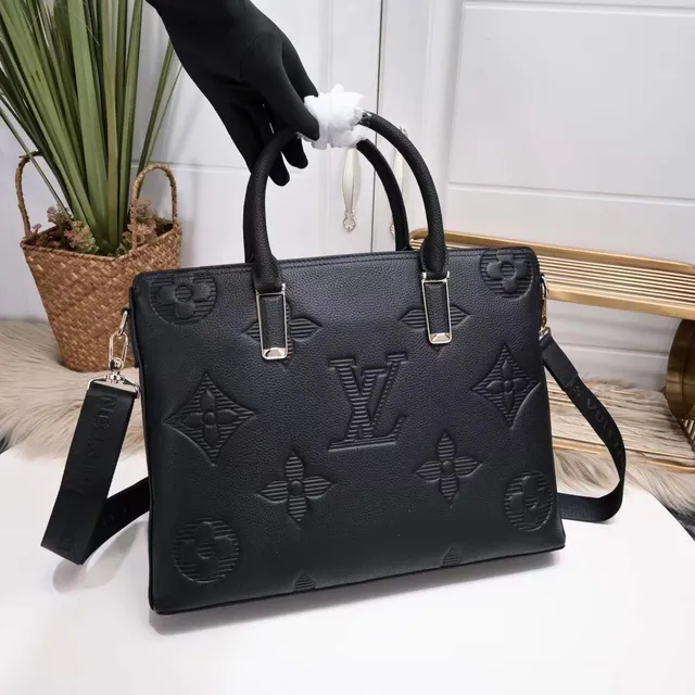 Louis Vuitton Black Embossed Monogram Leather Structured Rectangular Silhouette Boston Bag 3