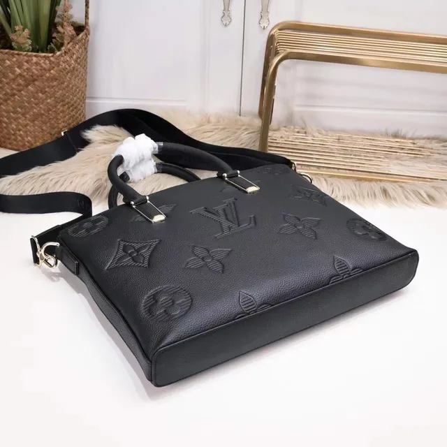 Louis Vuitton Black Embossed Monogram Leather Structured Rectangular Silhouette Boston Bag 4