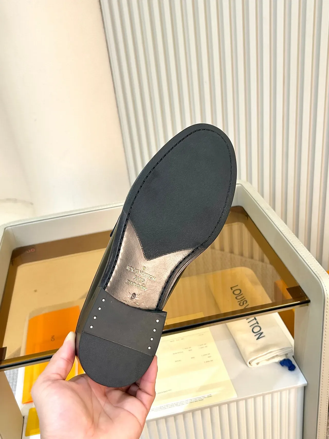 Louis Vuitton Black Glossy Patent Leather Monogrammed Strap Loafer 2